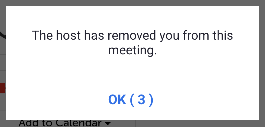 Zoom: The host has removed you from this meeting.